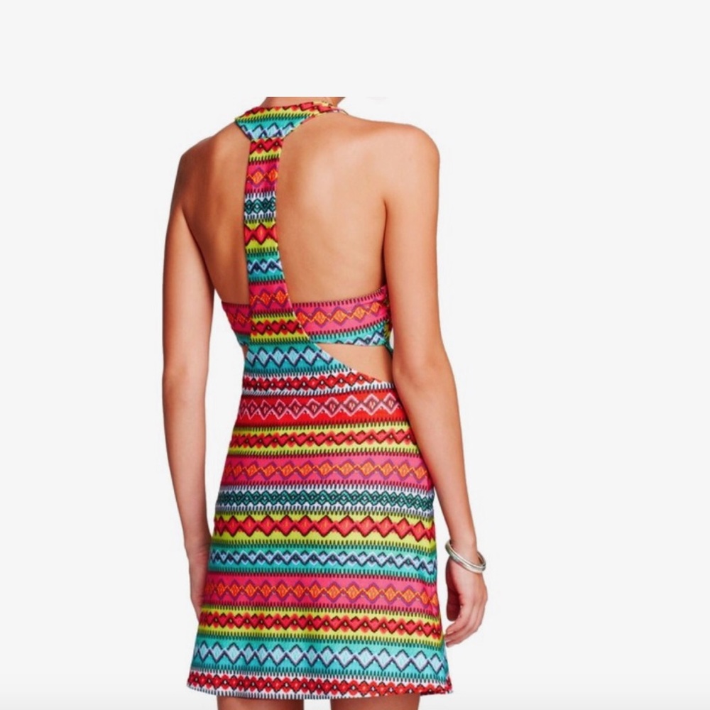 Nanette Lepore Summer Dress Neon Geometric Print